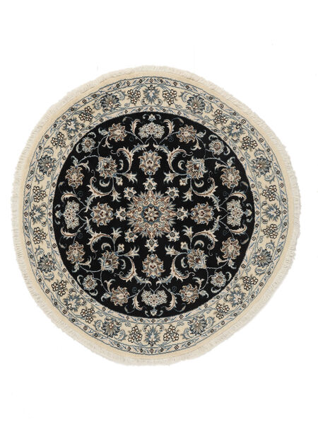  Ø 150 絨毯 オリエンタル ナイン ラウンド ブラック/茶色 (ウール, ペルシャ/イラン) Carpetvista