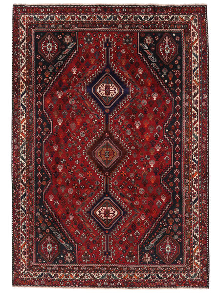  Oosters Ghashghai Vloerkleed 209X300 Zwart/Donkerrood Wol, Perzië/Iran Carpetvista