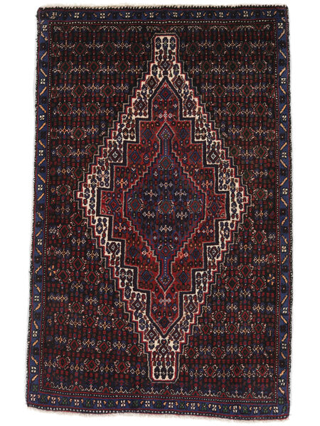  Persian Senneh Rug 74X115 Black/Brown Carpetvista