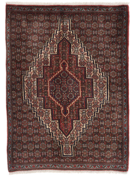  Orientalsk Senneh Teppe 76X103 Svart/Mørk Rød Ull, Persia/Iran Carpetvista