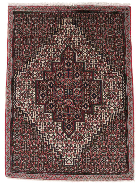  Senneh Rug 73X99 Persian Wool Black/Brown Small Carpetvista