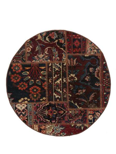  Ø 100 Patchwork Covor Rotund Negru/Dark Red Persia/Iran
 