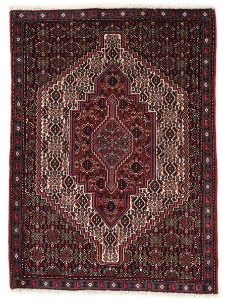 Alfombra Persa Senneh 74X102 Negro/Rojo Oscuro (Lana, Persia/Irán)