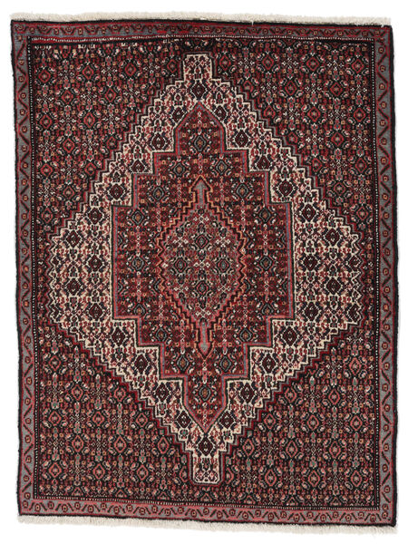 72X95 絨毯 センネ オリエンタル ブラック/ダークレッド (ウール, ペルシャ/イラン) Carpetvista
