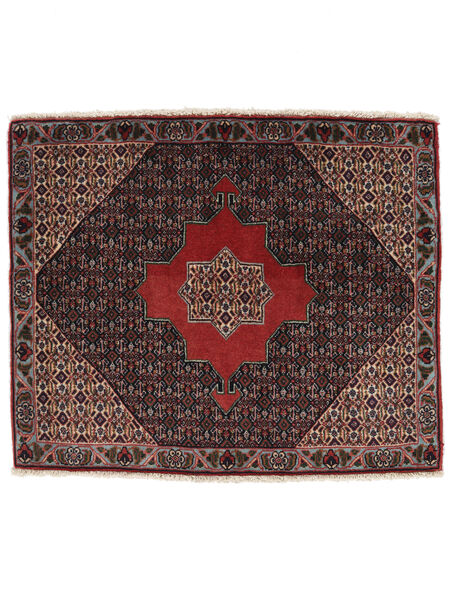 Koberec Perský Senneh 68X80 Černá/Tmavě Červená (Vlna, Persie/Írán)