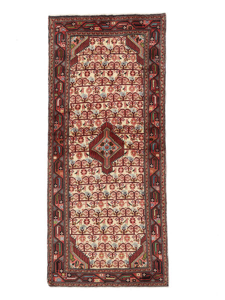 78X188 Tapete Asadabad Oriental Passadeira Vermelho Escuro/Preto (Lã, Pérsia/Irão) Carpetvista