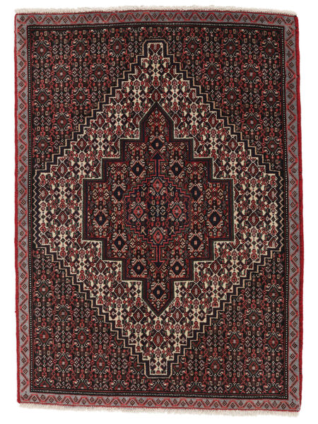 70X98 Tapete Oriental Senneh Preto/Vermelho Escuro (Lã, Pérsia/Irão) Carpetvista