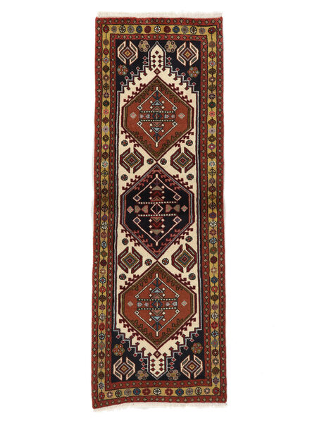  Persischer Ardebil Teppich 63X188 Läufer Schwarz/Dunkelrot (Wolle, Persien/Iran)