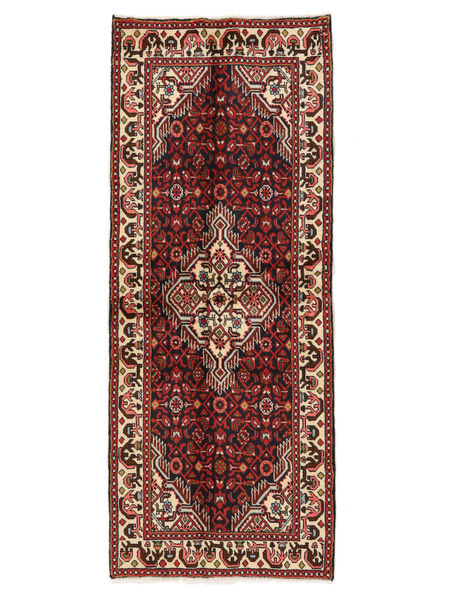 絨毯 ペルシャ アサダバード 79X197 廊下 カーペット ブラック/ダークレッド (ウール, ペルシャ/イラン)