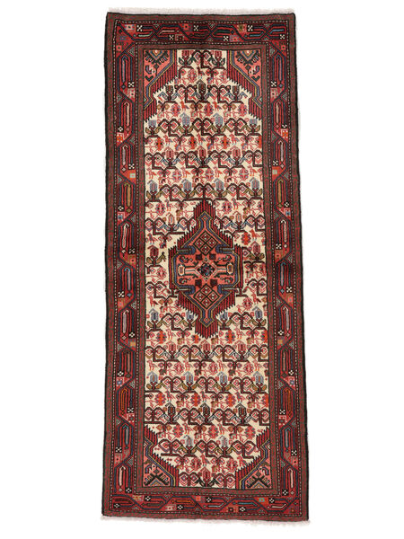  Oriental Asadabad Rug 81X208 Runner
 Black/Dark Red Wool, Persia/Iran Carpetvista