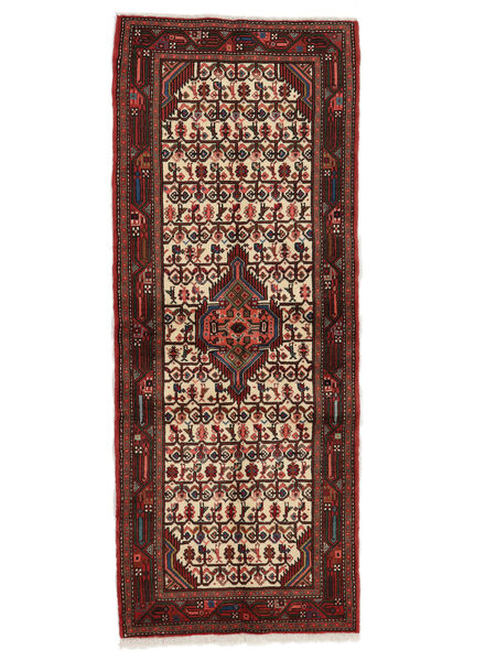 81X203 絨毯 オリエンタル アサダバード 廊下 カーペット ブラック/ダークレッド (ウール, ペルシャ/イラン) Carpetvista