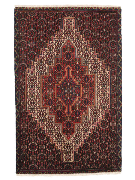 70X108 Tapete Oriental Senneh Preto/Vermelho Escuro (Lã, Pérsia/Irão) Carpetvista