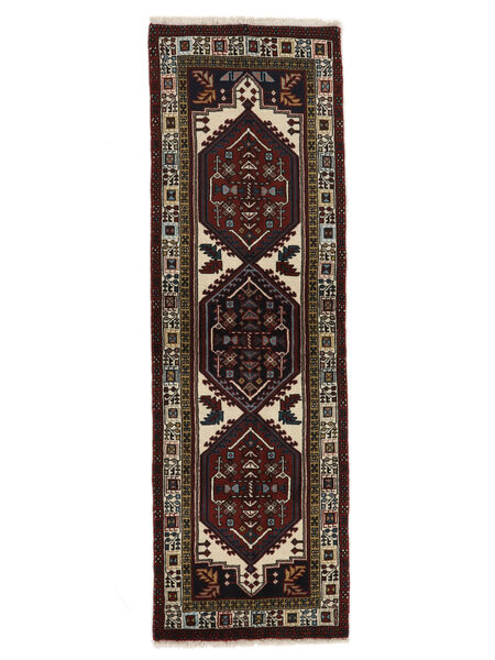  67X215 Ardebil Teppich Läufer Schwarz/Braun Persien/Iran Carpetvista