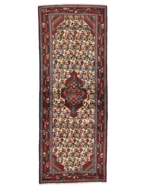 Dywan Orientalny Asadabad 80X205 Chodnikowy Czarny/Ciemnoczerwony (Wełna, Persja/Iran)