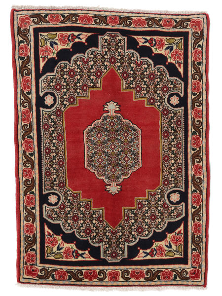 Dywan Orientalny Senneh 73X104 Czarny/Ciemnoczerwony (Wełna, Persja/Iran)