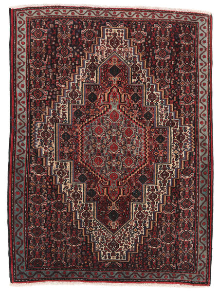 70X97 Tapis Senneh D'orient Noir/Rouge Foncé (Laine, Perse/Iran) Carpetvista