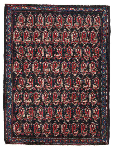 Tapete Senneh 76X98 Preto/Vermelho Escuro (Lã, Pérsia/Irão)