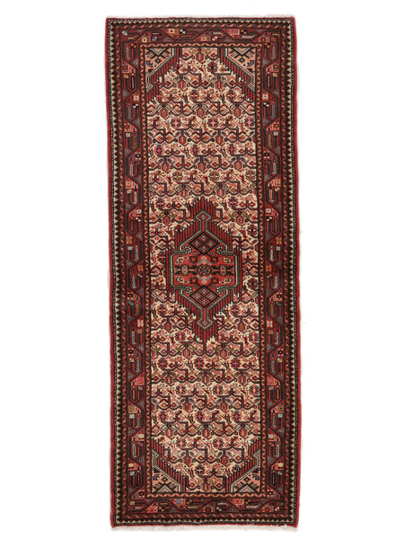 78X208 Tappeto Asadabad Orientale Passatoie Nero/Rosso Scuro (Lana, Persia/Iran) Carpetvista