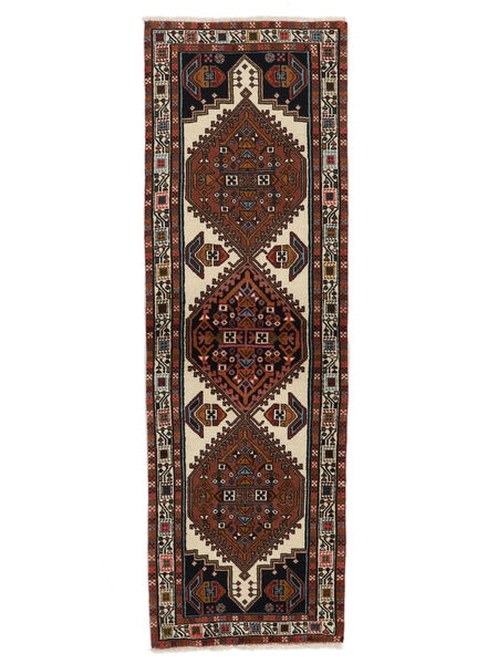  Orientalischer Ardebil Teppich 68X208 Läufer Schwarz/Dunkelrot Wolle, Persien/Iran Carpetvista