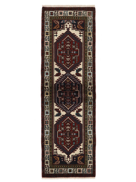  67X210 Ardebil Vloerkleed Tapijtloper Zwart/Bruin Perzië/Iran Carpetvista