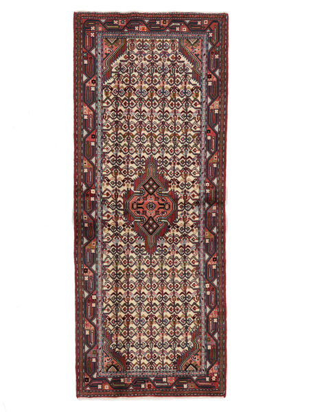 Dywan Orientalny Asadabad 81X202 Chodnikowy Czarny/Ciemnoczerwony (Wełna, Persja/Iran)