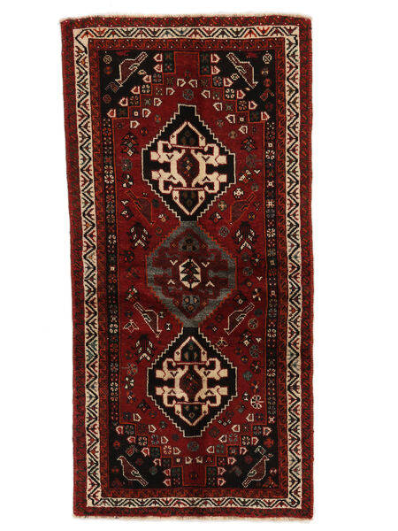 88X178 Χαλι Shiraz Ανατολής Διαδρομοσ Μαύρα/Σκούρο Κόκκινο (Μαλλί, Περσικά/Ιρανικά) Carpetvista