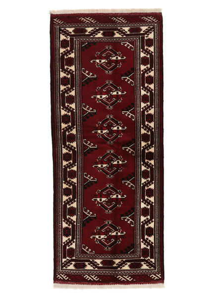  83X200 Turkaman Teppich Läufer Schwarz/Braun Persien/Iran Carpetvista