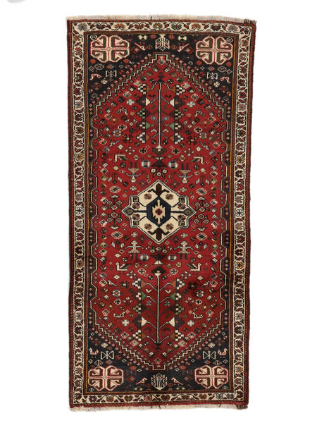 80X164 絨毯 オリエンタル アバデ ブラック/ダークレッド (ウール, ペルシャ/イラン) Carpetvista