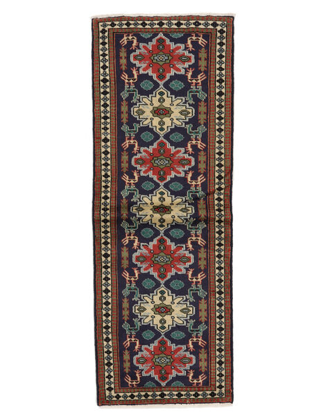  Orientalischer Ardebil Teppich 72X200 Läufer Schwarz/Dunkelrot Wolle, Persien/Iran Carpetvista
