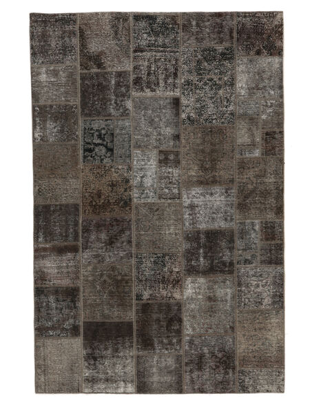 絨毯 パッチワーク 201X301 ブラック/茶色 (ウール, ペルシャ/イラン)
