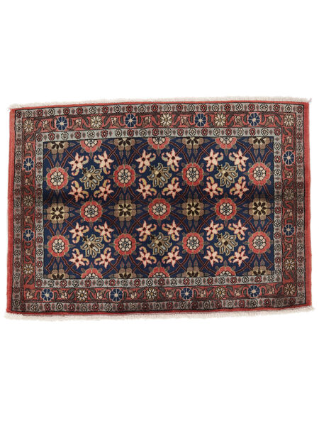  Persischer Varamin Teppich 67X97 Schwarz/Dunkelrot (Wolle, Persien/Iran)