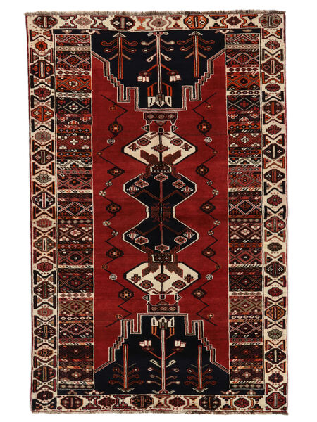  Oosters Shiraz Vloerkleed 160X240 Zwart/Donkerrood Wol, Perzië/Iran Carpetvista