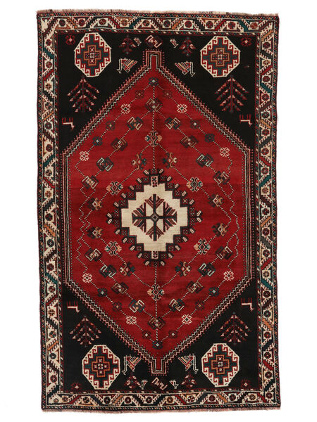 153X256 絨毯 オリエンタル シラーズ ブラック/ダークレッド (ウール, ペルシャ/イラン) Carpetvista