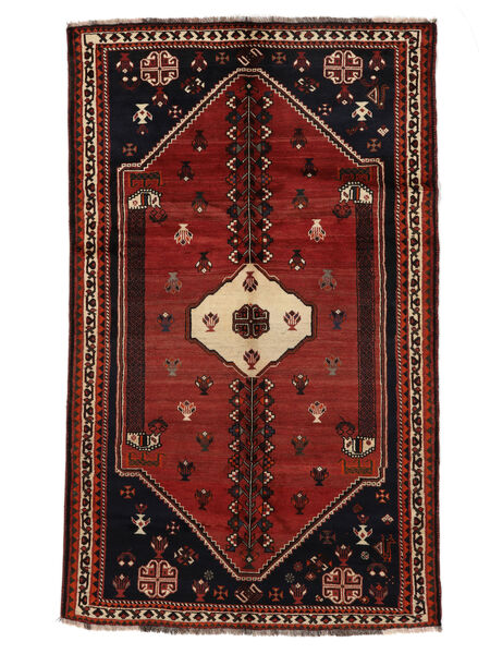  Persischer Ghashghai Teppich 156X255 Schwarz/Dunkelrot (Wolle, Persien/Iran)