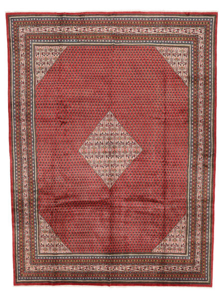 300X396 Alfombra Oriental Sarough Mir Rojo Oscuro/Marrón Grande (Lana, Persia/Irán) Carpetvista