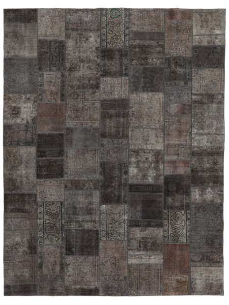 絨毯 パッチワーク 307X404 ブラック/茶色 大きな (ウール, ペルシャ/イラン)
