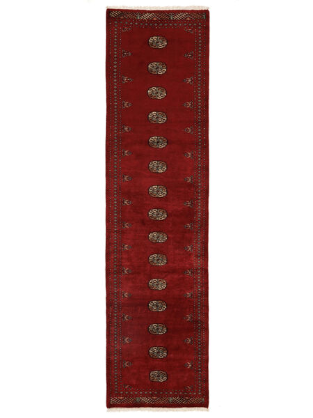 Orientalischer Pakistan Buchara 3Ply Teppich 81X312 Läufer Dunkelrot/Schwarz Wolle, Pakistan Carpetvista