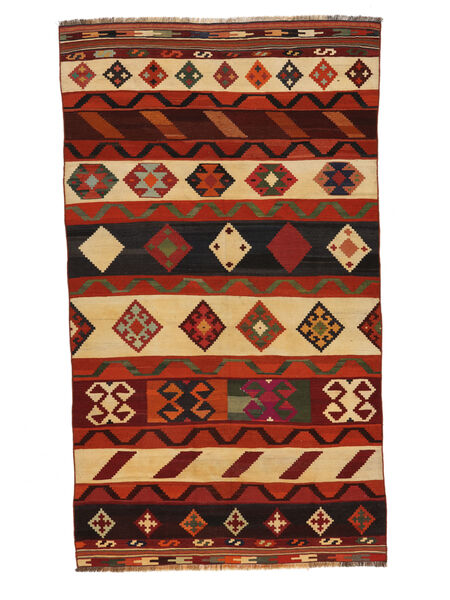 Kelim Vintage Tæppe 190X320 Mørkerød/Sort Uld, Persien/Iran Carpetvista