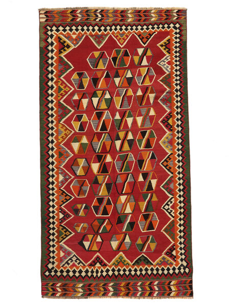  Oosters Kelim Vintage Vloerkleed 147X279 Donkerrood/Zwart Wol, Perzië/Iran Carpetvista