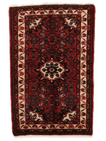 絨毯 ペルシャ ホセイナバード 67X107 ブラック/ダークレッド (ウール, ペルシャ/イラン)