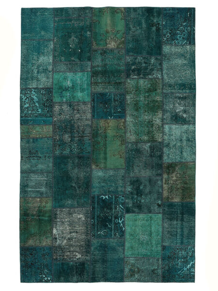 絨毯 ペルシャ パッチワーク 198X310 黒/深緑色の (ウール, ペルシャ/イラン)