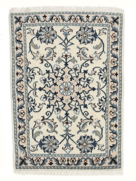  Persischer Nain Teppich 61X86 Weiß/Dunkelgrau (Wolle, Persien/Iran)