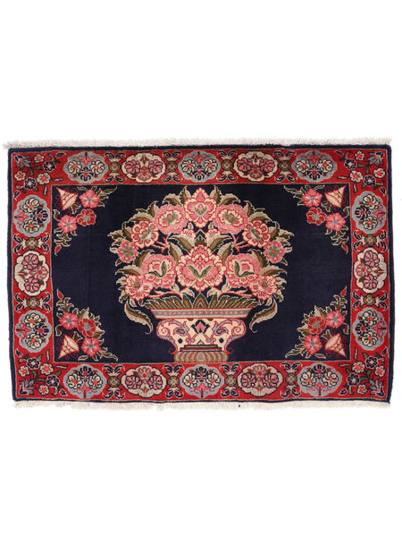  Orientalischer Mahal Teppich 72X110 Schwarz/Dunkelrot Wolle, Persien/Iran Carpetvista