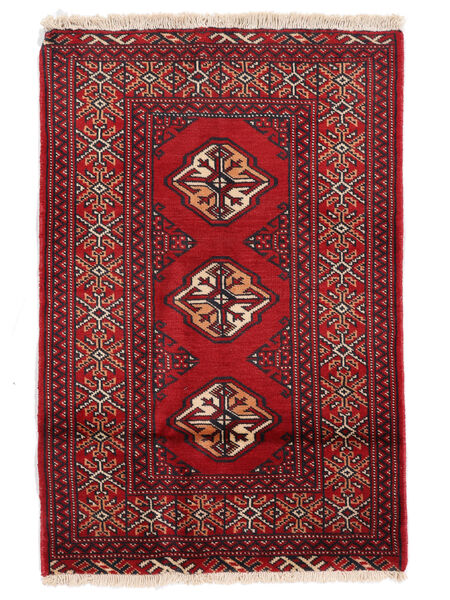  Oosters Turkaman Vloerkleed 62X92 Donkerrood/Zwart Wol, Perzië/Iran Carpetvista