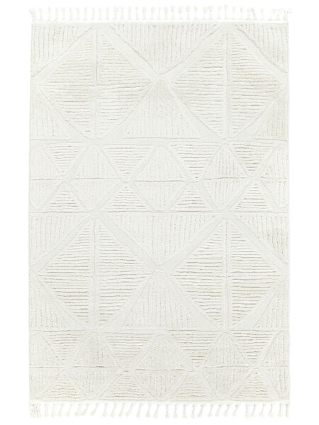  240X340 Geometric Shaggy Rug Large Cruz - Cream White