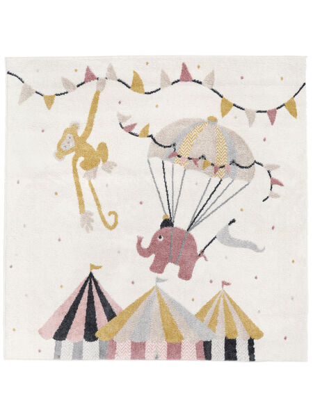  150X150 Balloon Kids Rug Small Monkey Circus - Pink/Off White