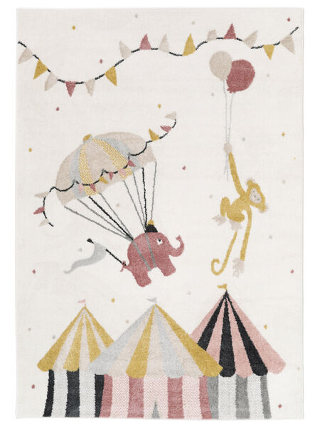  140X200 Balloon Kids Rug Small Monkey Circus - Pink/Off White