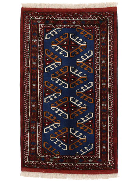 60X98 Turkaman Matot Matto Itämainen Musta/Tummanpunainen (Villa, Persia/Iran) Carpetvista