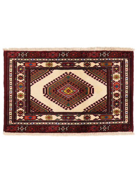  Oriental Turkaman Rug 58X92 Black/Dark Red Wool, Persia/Iran Carpetvista