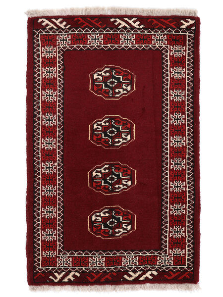Χαλι Turkaman 63X97 Μαύρα/Σκούρο Κόκκινο (Μαλλί, Περσικά/Ιρανικά)
